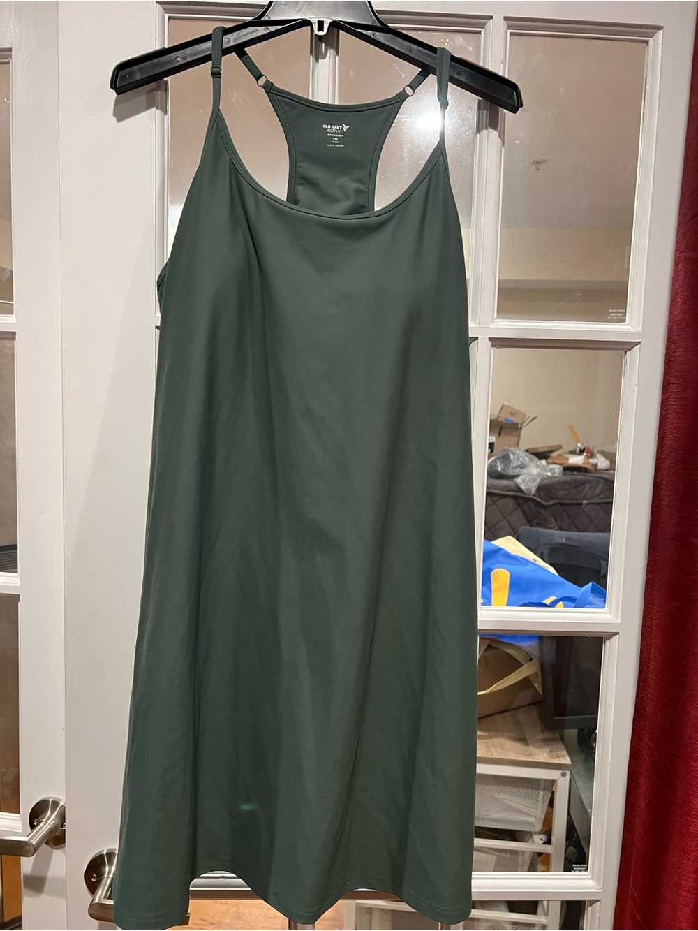 Old Navy Olive Green Racerback Midi Slip Dress